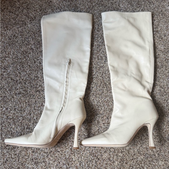 Staud Cami boots white cream leather boots Size 40 excellent condition - Picture 1 of 5